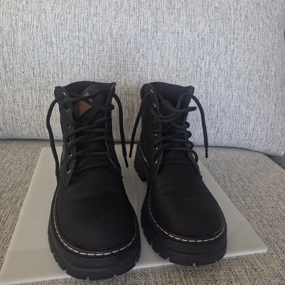 Black Lace-Up Boots